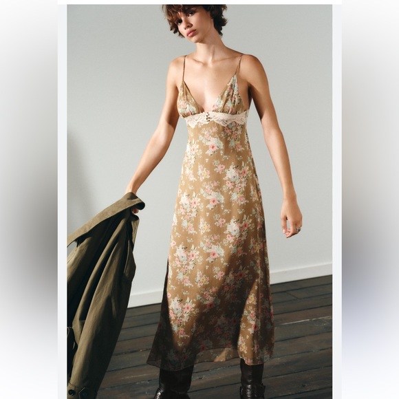 Zara Dresses & Skirts - Zara Lace Floral Maxi‎ Dress Romantic Size XS Fairy